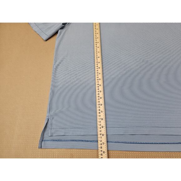 Peter Millar Shirt Mens Large Blue Summer Comfort Polo Golf Short Sleeve Stripe - Picture 11 of 14